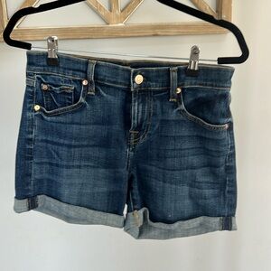 7 for all Mankind Stretchy roll hem jean shorts